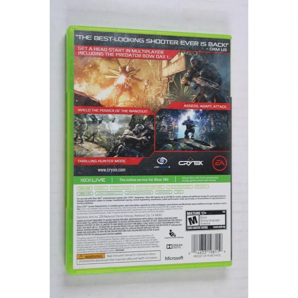 Crysis 3 Hunter Edition (Microsoft Xbox 360, 2013) Authentic, tested